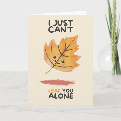 Happy Anniversary Cute Funny Simple Leaf Card