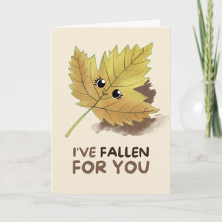 Happy Anniversary Cute Funny Simple Leaf Card