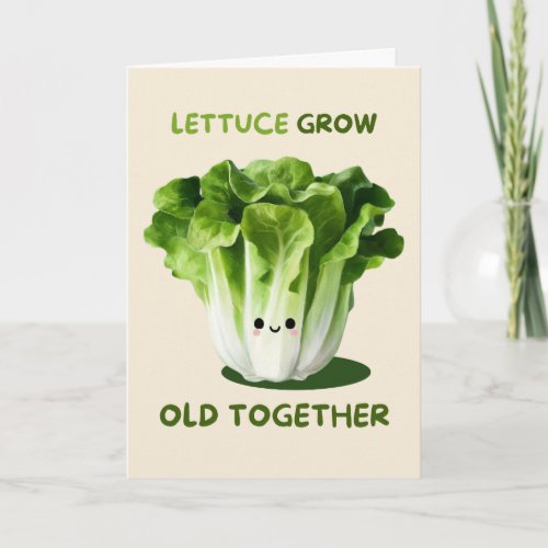 Happy Anniversary Cute Funny Simple Lettuce Card