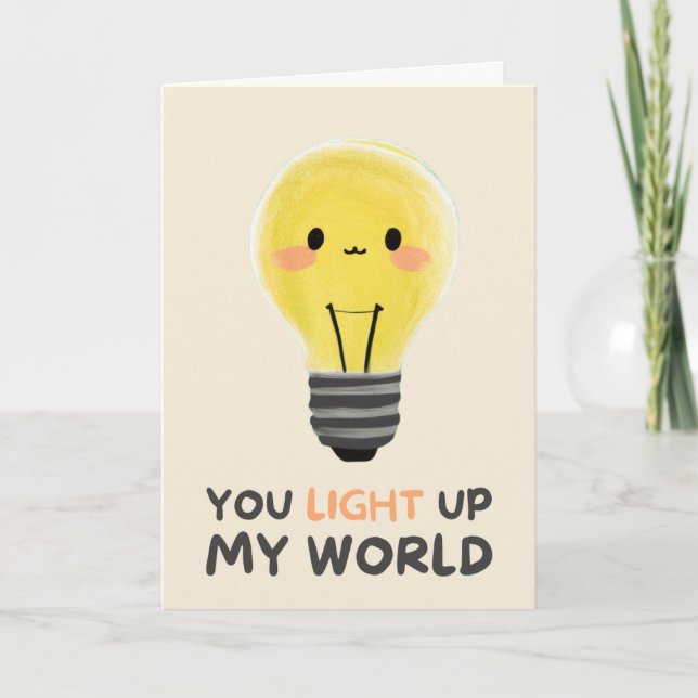 Happy Anniversary Cute Funny Simple Light Card (Front)