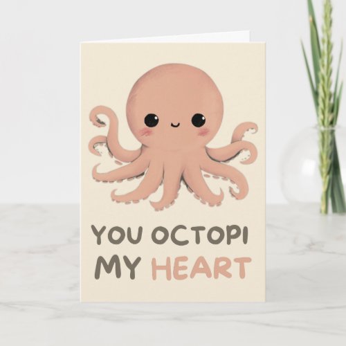 Happy Anniversary Cute Funny Simple Octopus Card