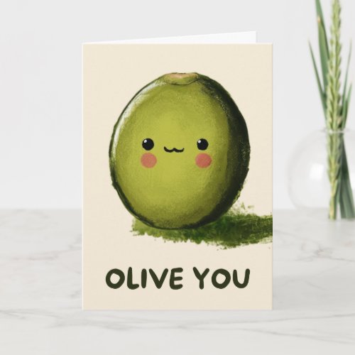 Happy Anniversary Cute Funny Simple Olive Card