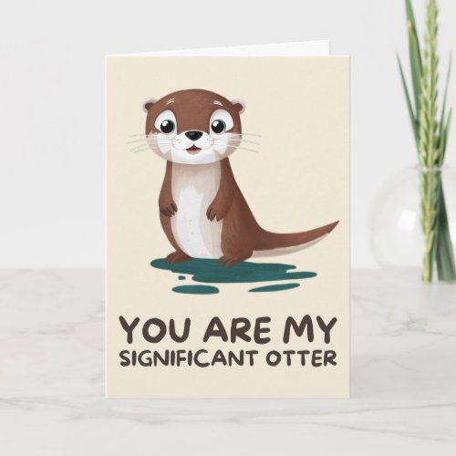 Happy Anniversary Cute Funny Simple Otter Card