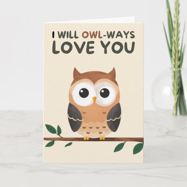 Happy Anniversary Cute Funny Simple Owl Card (Front)