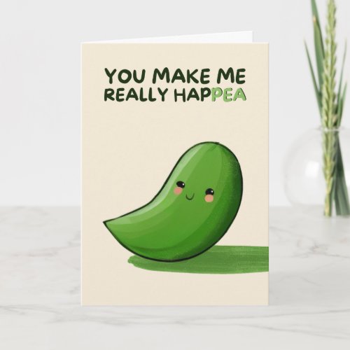 Happy Anniversary Cute Funny Simple Pea Card