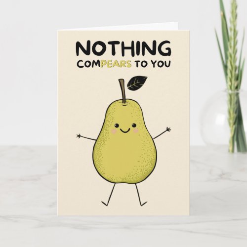 Happy Anniversary Cute Funny Simple Pear Card