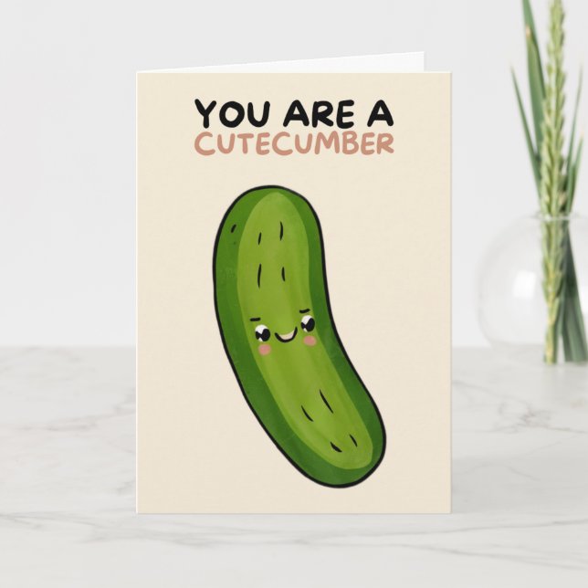 Happy Anniversary Cute Funny Simple Pickle Card (Front)