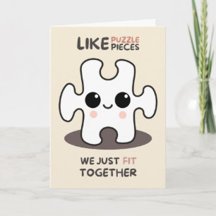 Happy Anniversary Cute Funny Simple Puzzle Card
