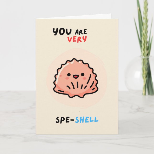 Happy Anniversary Cute Funny Simple Shell Card (Front)