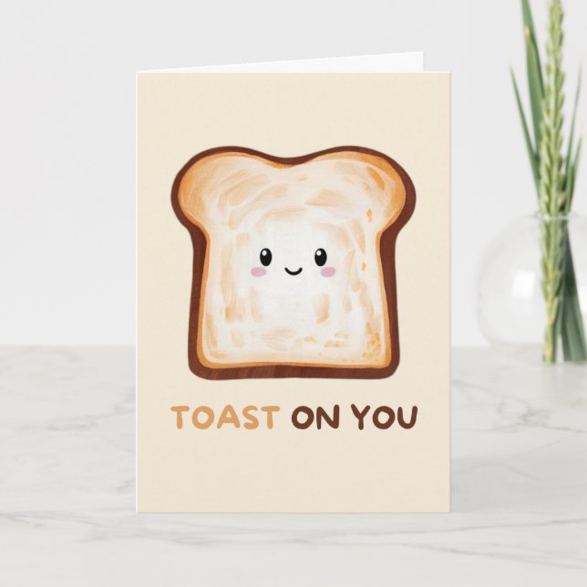 Happy Anniversary Cute Funny Simple Toast Card (Front)
