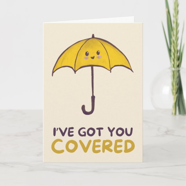 Happy Anniversary Cute Funny Simple Umbrella Card (Front)