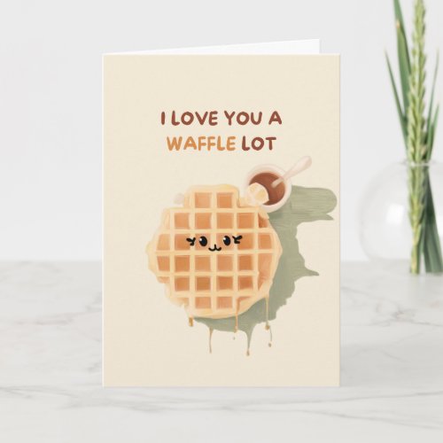 Happy Anniversary Cute Funny Simple Waffle Card