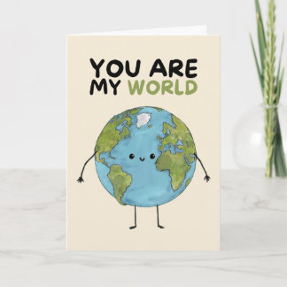 Happy Anniversary Cute Funny Simple World Card