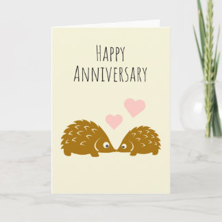 Happy Anniversary- Cute Hedgehog Couple Card