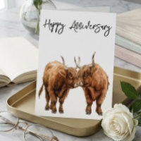 Happy Anniversary Cute Highland Cows Love
