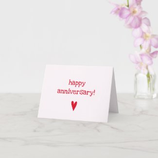 Happy Anniversary - Cute Red Heart Card