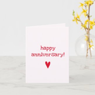 Happy Anniversary - Cute Red Heart Card