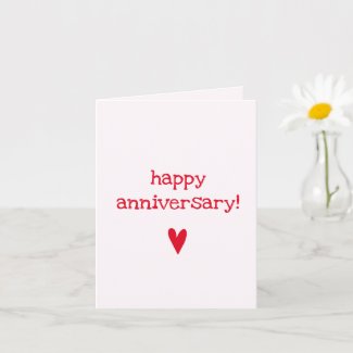Happy Anniversary - Cute Red Heart Card