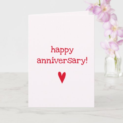 Happy Anniversary _ Cute Red Heart Card