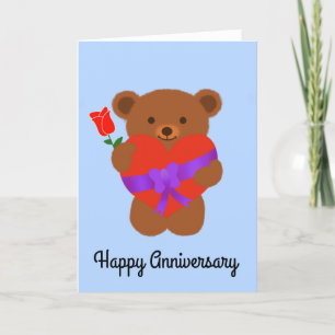 Happy Anniversary Cute Teddy Bear #1 Card