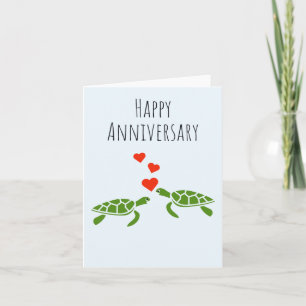 Happy Anniversary- Cute Turtle Couple Card