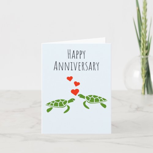 Happy Anniversary_ Cute Turtle Couple Card