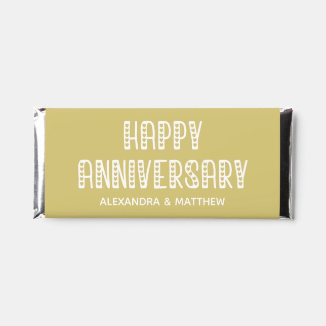 Happy Anniversary! Cute Typography Faux Gold Hershey Bar Favors (Front)