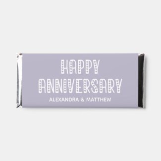 Happy Anniversary! Cute Typography Lavender Hershey Bar Favors