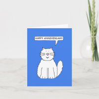 Happy Anniversary Cute White Cat
