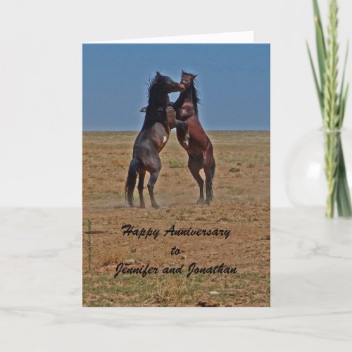 Happy Anniversary Dancing Horses Click Up Yr Heels Card