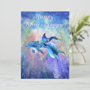 Happy Anniversary - Dolphin Couple - Love