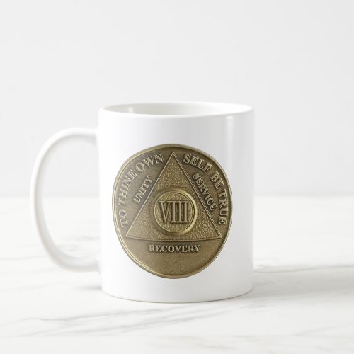 Happy Anniversary Eight 8th Year Medallion Coin  Coffee Mug