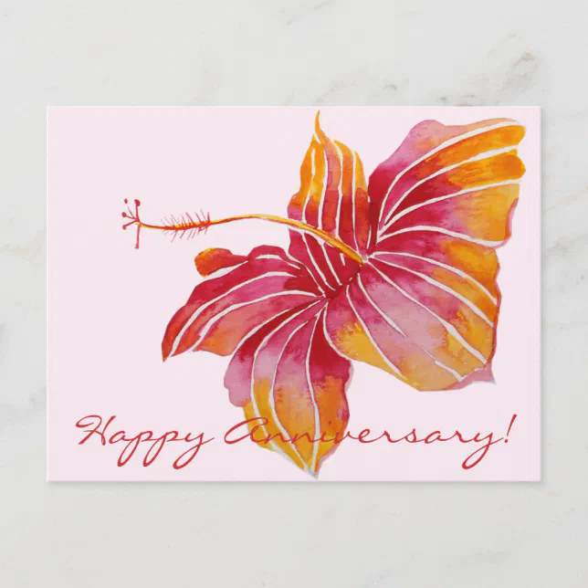 Happy Anniversary Floral Hawaii Postcard | Zazzle