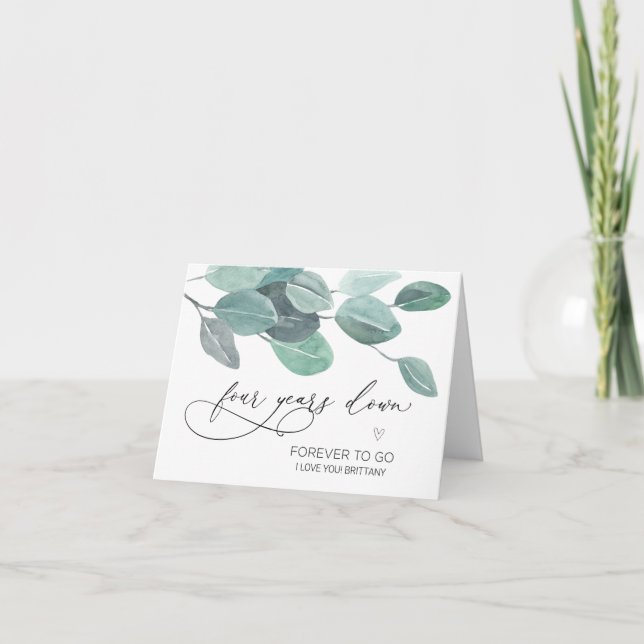 Happy Anniversary Forth Wedding Anniversary 4th    Card (Front)