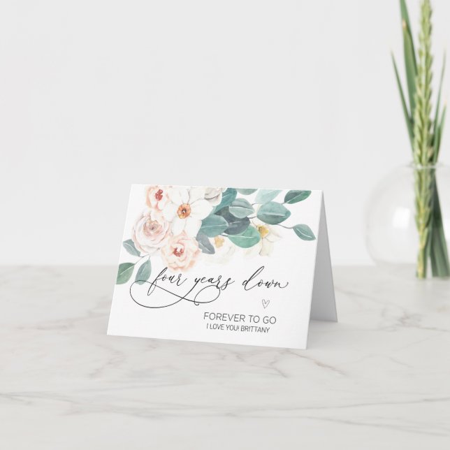 Happy Anniversary Forth Wedding Anniversary 4th    Card (Front)