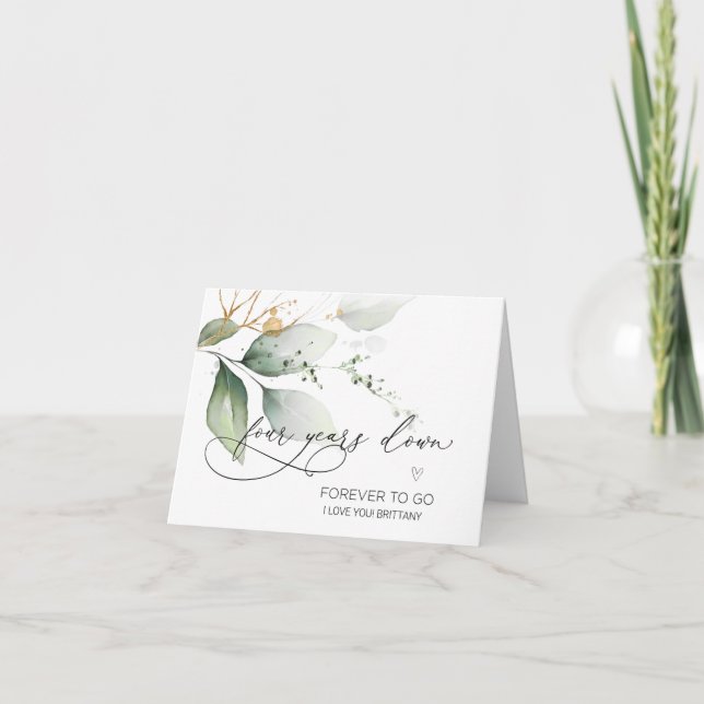 Happy Anniversary Forth Wedding Anniversary 4th    Card (Front)