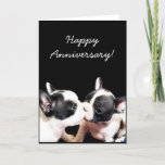 Happy Anniversary French bulldog greeting card