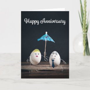 Happy Anniversary Funny Egg Couple Humor Holiday Card