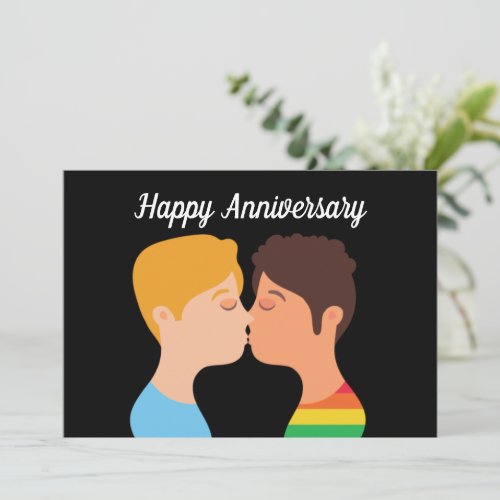Happy Anniversary Gay Men Couple Romantic Love You Card