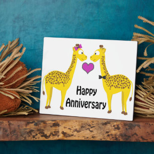 Happy Anniversary Giraffes Plaque