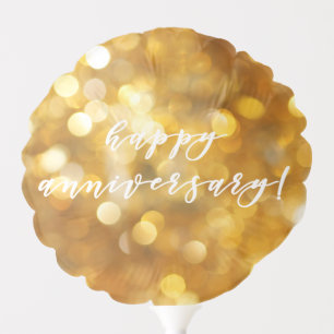 Happy anniversary! Glamorous Gold Sparkles Balloon