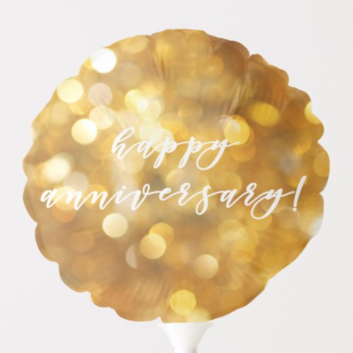 Happy anniversary Glamorous Gold Sparkles Balloon