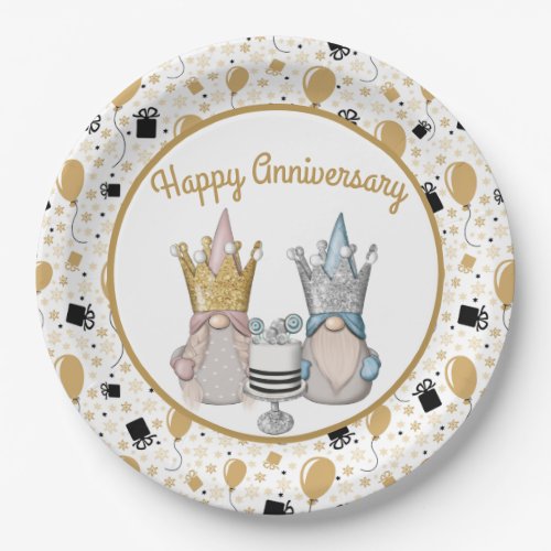 Happy Anniversary Gnomes  Paper Plates