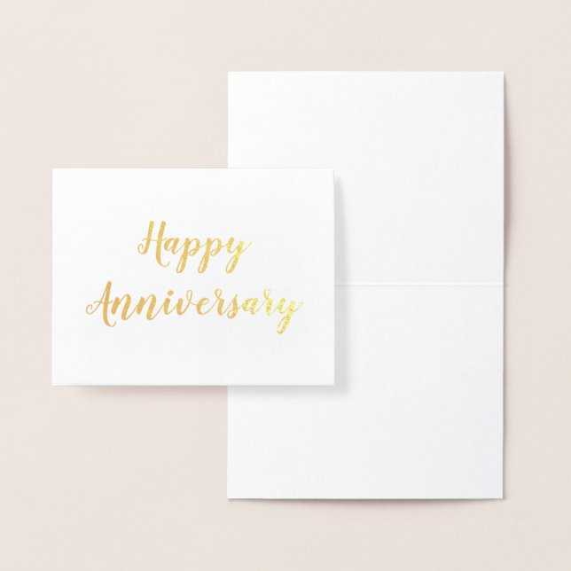 Happy Anniversary Gold Foil Script Card (Display)
