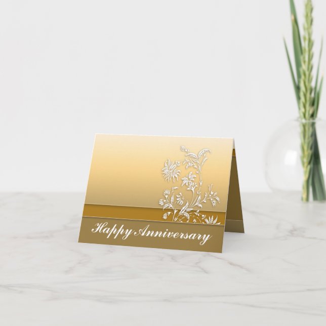 happy anniversary golden greeting card (Front)