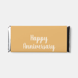 Happy anniversary golden white 10 years name date hershey bar favors