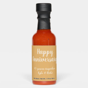 Happy anniversary golden white 10 years name date  hot sauces