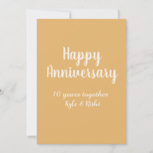 Happy anniversary golden white 10 years name date  invitation