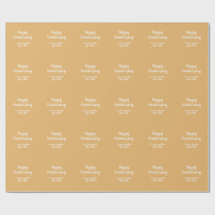 Happy anniversary golden white 10 years name date wrapping paper