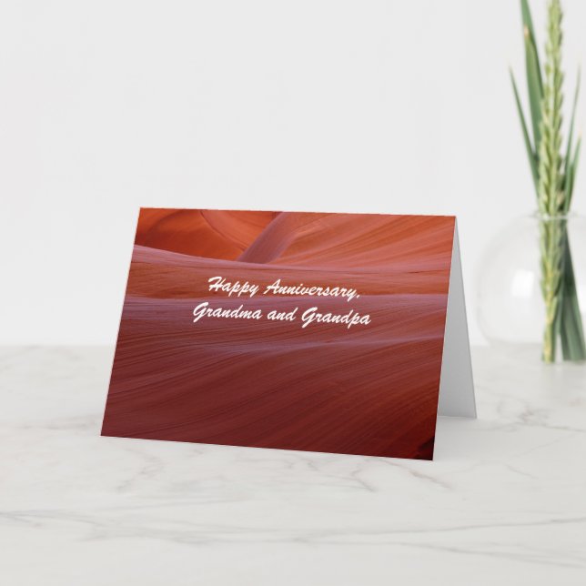 Happy Anniversary Grandma and Grandpa Canyon Swirl Card (Front)